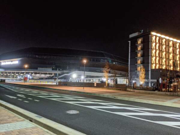 スタジアムを起点に開発が進むJR亀岡駅北口　撮影：MKタクシー