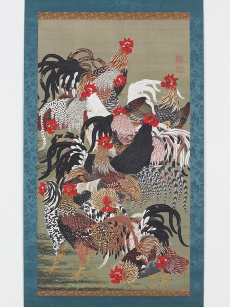 動植綵絵「群鶏図」出典：国立文化財機構所蔵品統合検索システム
