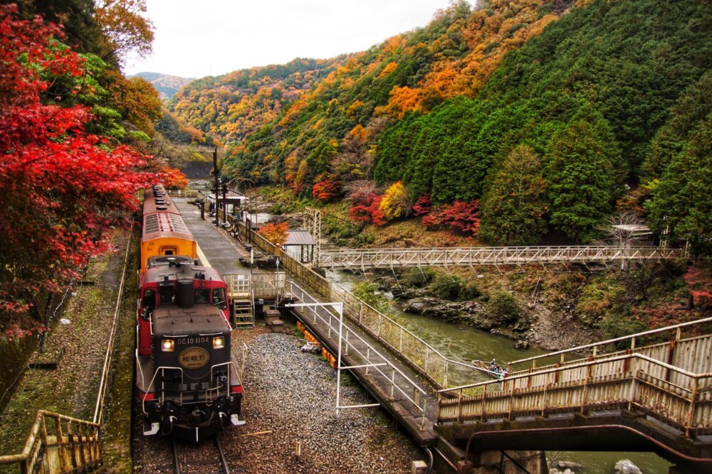 嵯峨野トロッコ列車　2022年11月21日　撮影：MKタクシー