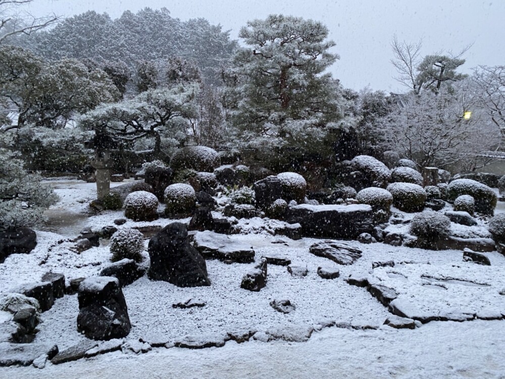 妙満寺の雪の庭　2022年1月20日　撮影：MKタクシー