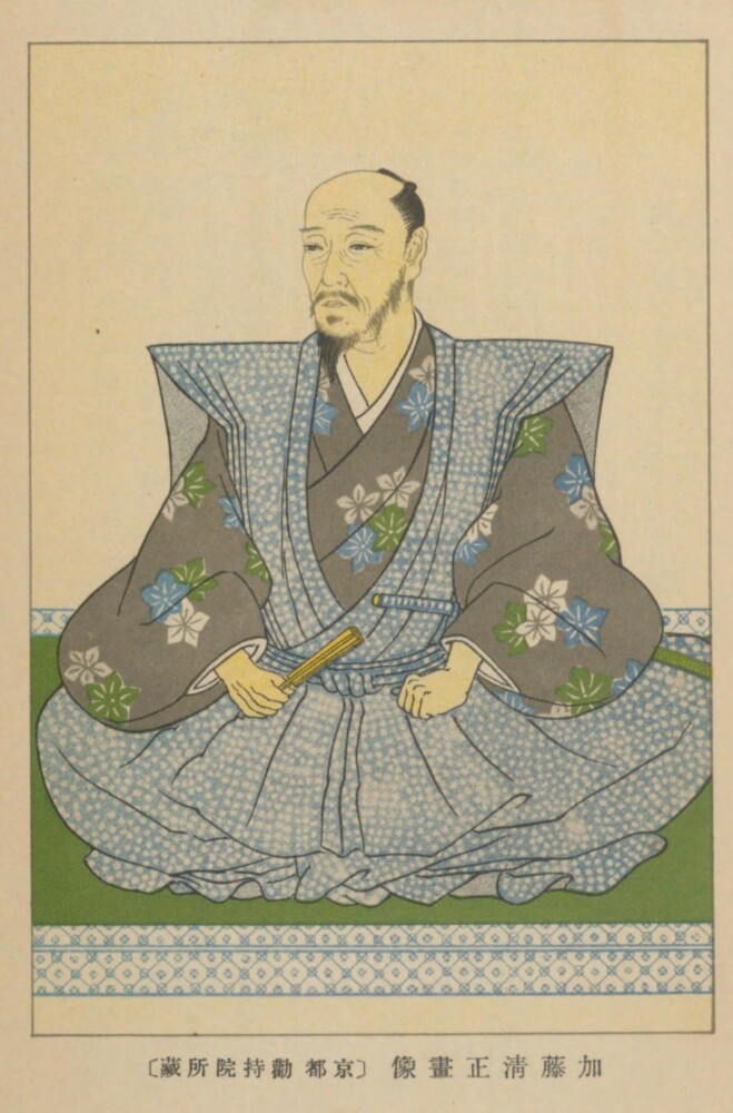 桔梗紋の装束をまとった加藤清正「近世日本国民史」出典：国立国会図書館デジタルコレクション