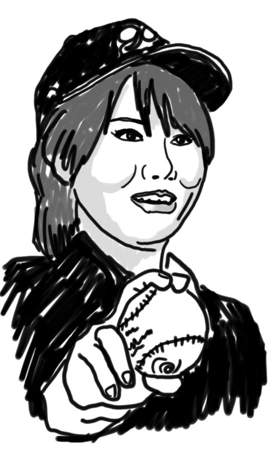 吉田えり　1992～ ナックルを得意とする女子のプロ野球選手。
