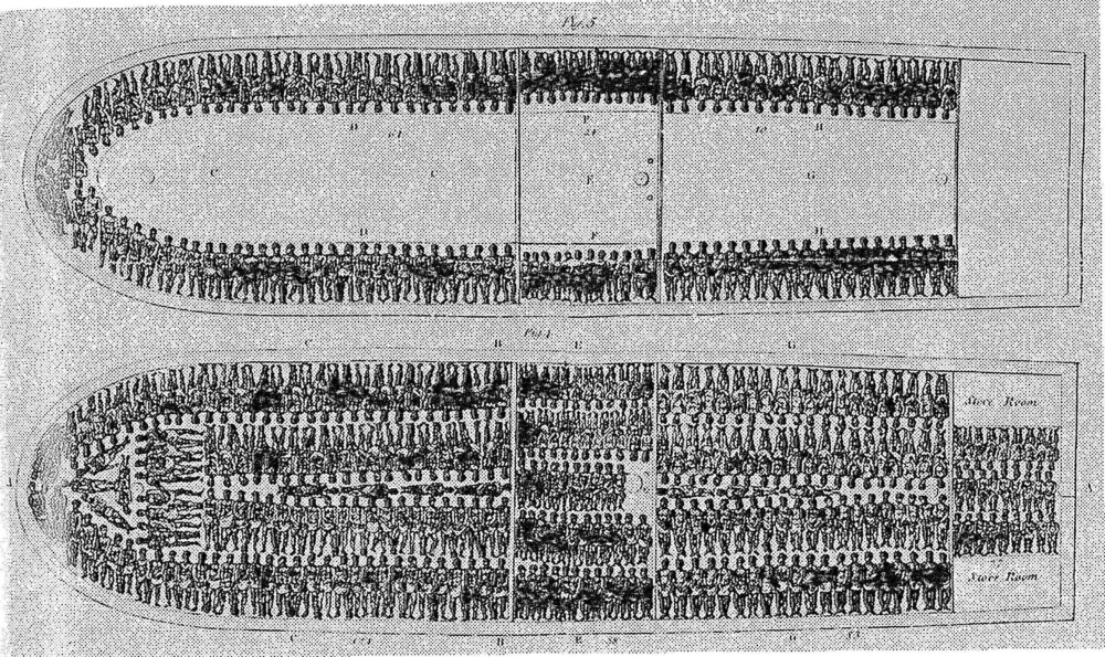 リヴァプールのブルックス号の奴隷積載図
