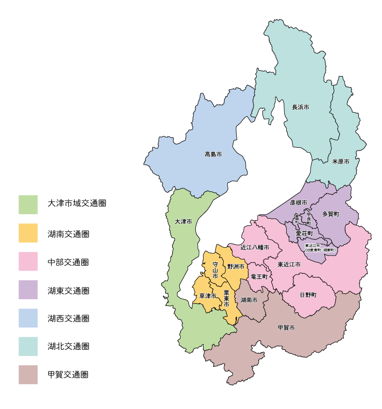 滋賀県の営業区域図
