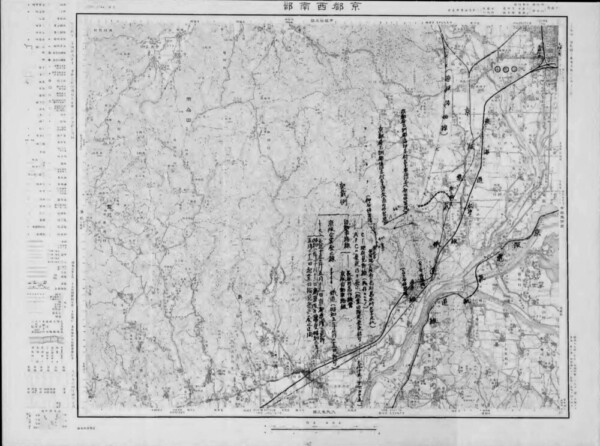 柳谷登山鉄道路線図　出典：国立公文書館デジタルアーカイブ