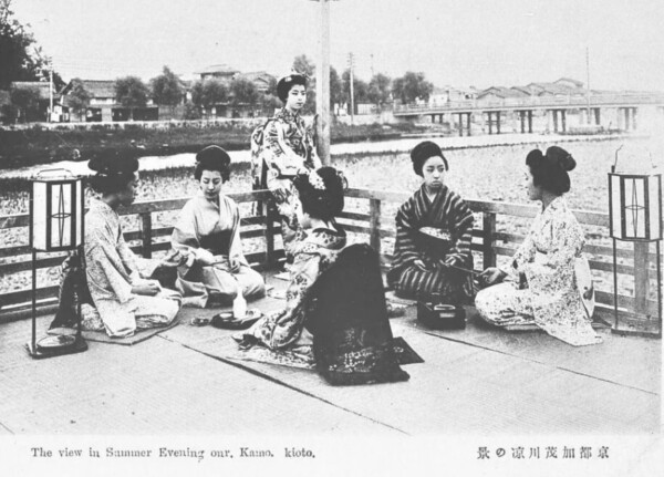 京都加茂川涼の景　国立国会図書館デジタルコレクション「小林忠治郎『京都名勝』1907年刊行」