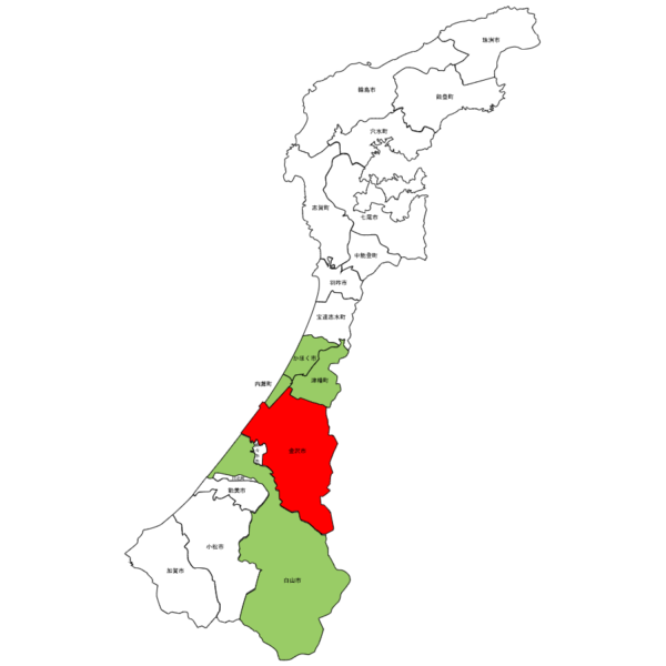 石川県と金沢交通圏
