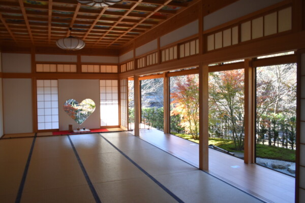 正寿院客殿の縁側の紅葉　2020年11月14日　撮影：MKタクシー